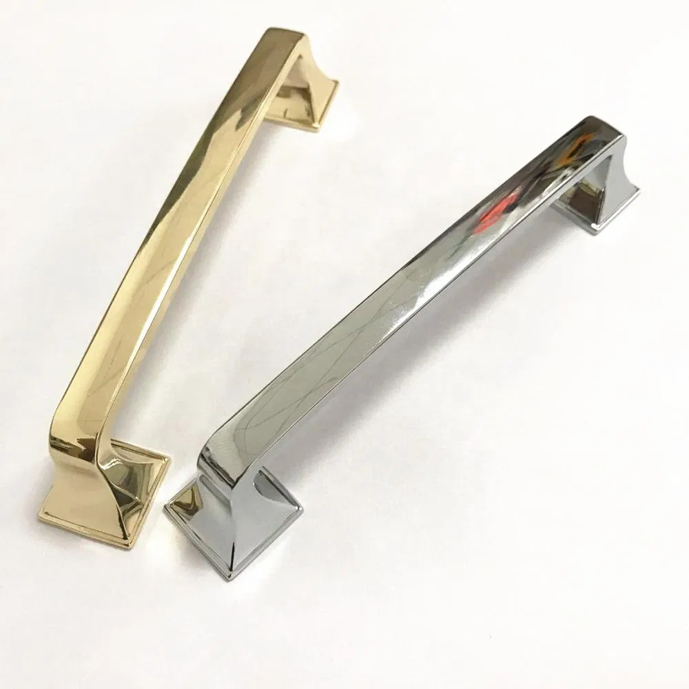 Kitchen Bathroom Bedroom Decoration Chrome Plate Cabinet Drawer Brass Gold Zinc Handle