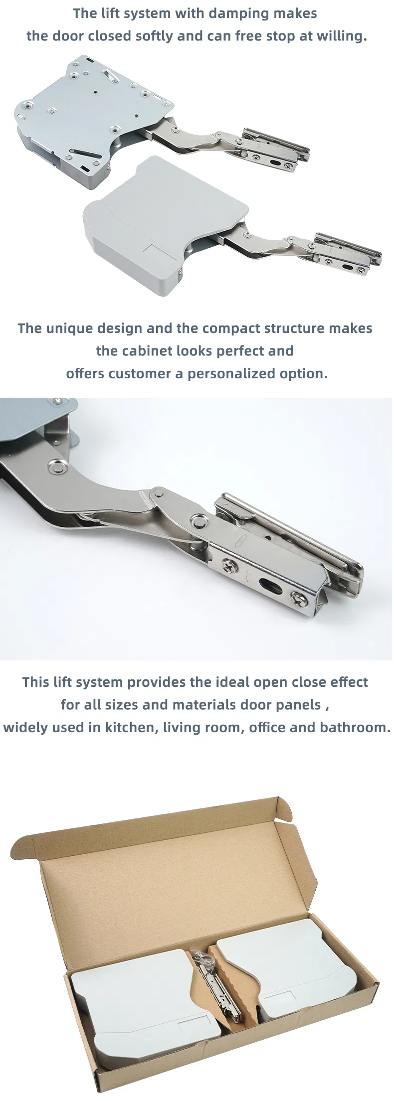 Kitchen Heavy Duty Hydraulic Lid Stay Arm Cabinet Support Flap Stay