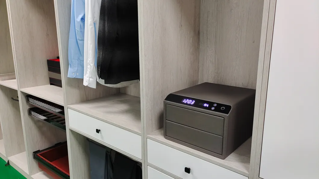 Smart Leather Safe Household Fingerprint Digital Biometric Jewelry Security Drawer Safe