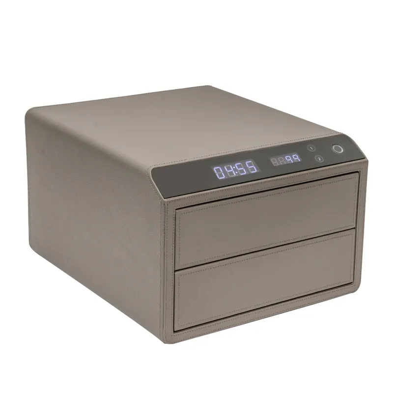 Smart Leather Safe Household Fingerprint Digital Biometric Jewelry Security Drawer Safe