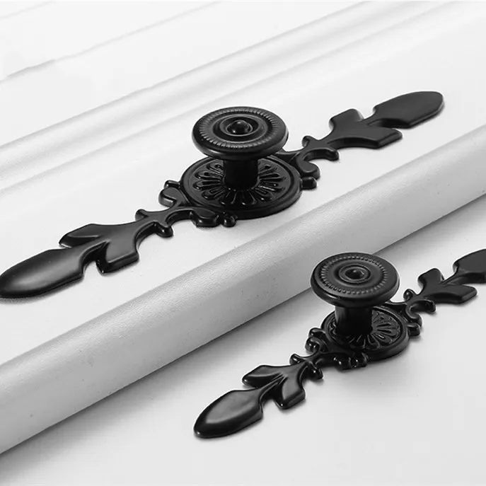 Kitchen Cupboard Drawer Handles Knob Pull Handle Black Furniture Bin Cup Handle