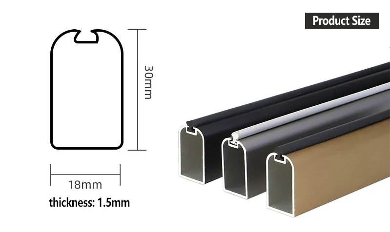 Aluminium Alloy Wardrobe Accessories Heavy Duty Clothes Hanging Oval Closet Rod