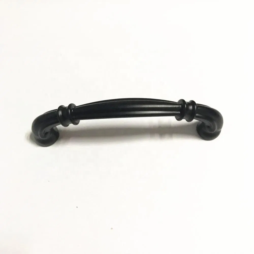 American Style Black Zinc Alloy Wardrobe Drawer Handle Pull Kitchen Cabinet Handle