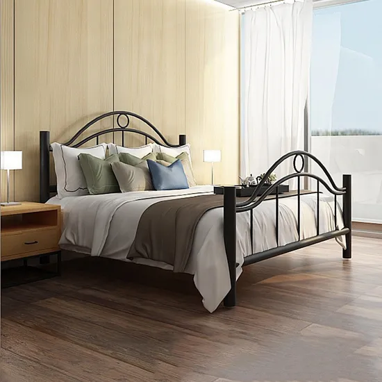 Metallic Beds Single Double King Full Size White Gold Metal Bed Frame