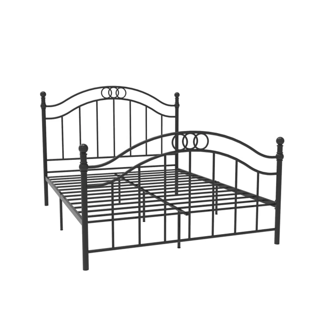Metallic Beds Single Double King Full Size White Gold Metal Bed Frame