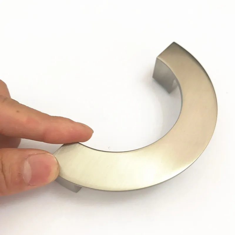 Brushed Nickel Cabinet Zinc Alloy C Design Shape Handles Dresser Pulls