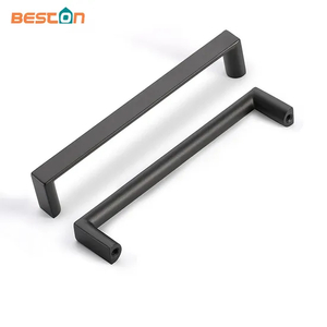 Zinc Furniture Hardware Drawer Pulls Matt Black Kitchen Cabinet Handles