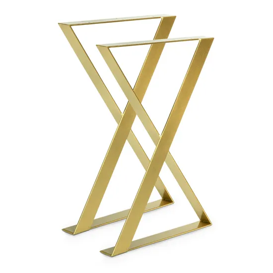 Furniture Feet Frame Brushed Polished X Square Console End Table Legs