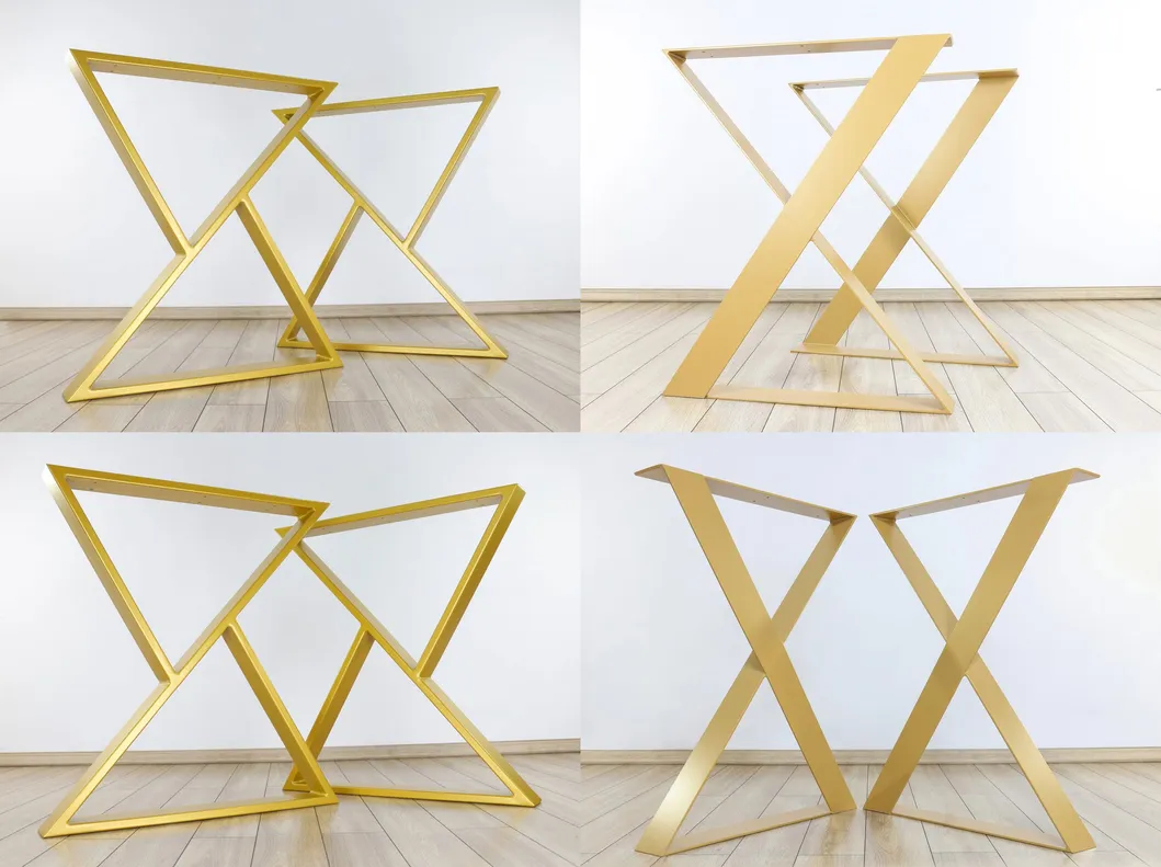 Furniture Office Dining Desk X Shape Steel Coffee Dining Metal Table Legs
