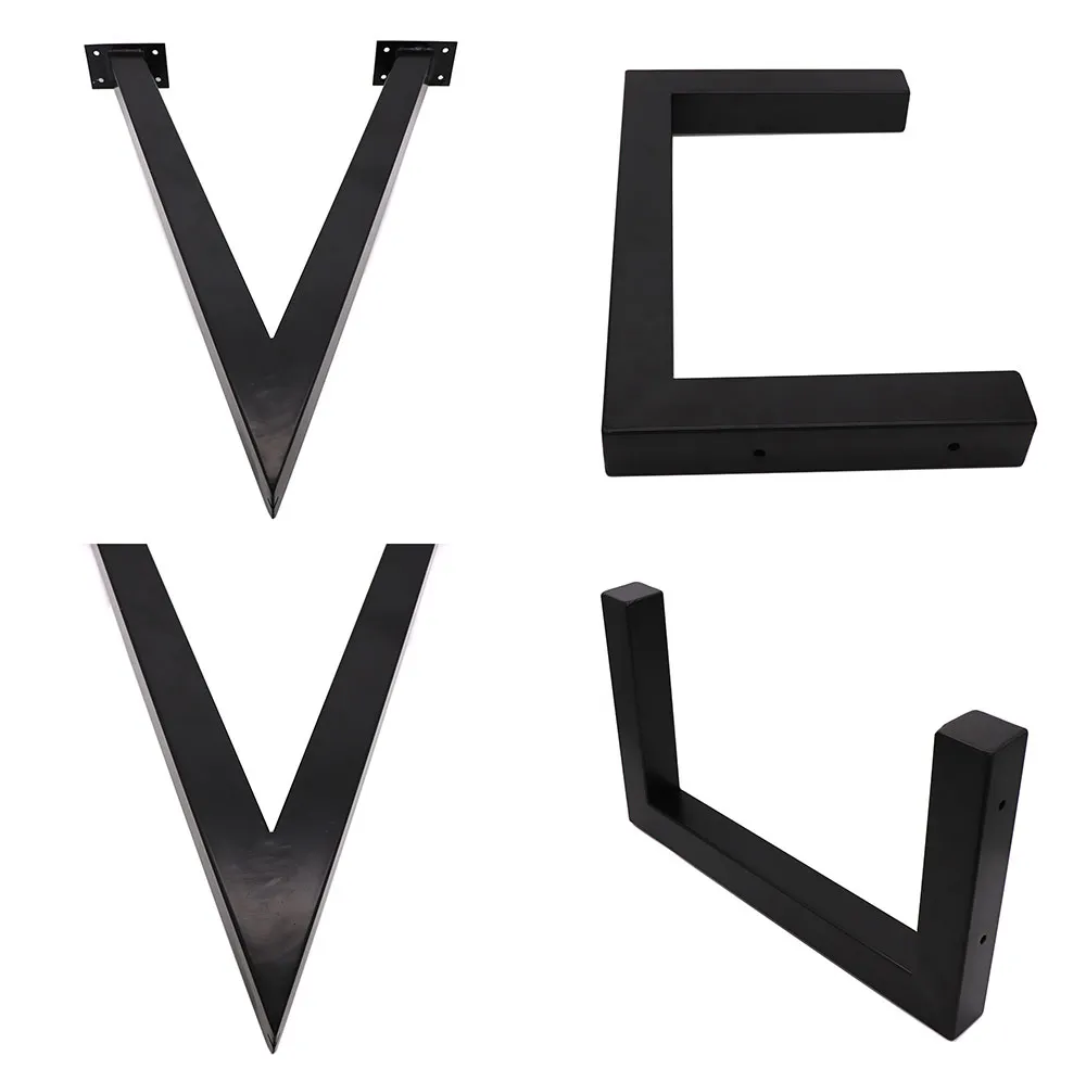 Black Steel Table Solid Iron Bar Laptop Desk DIY Bench Table Legs