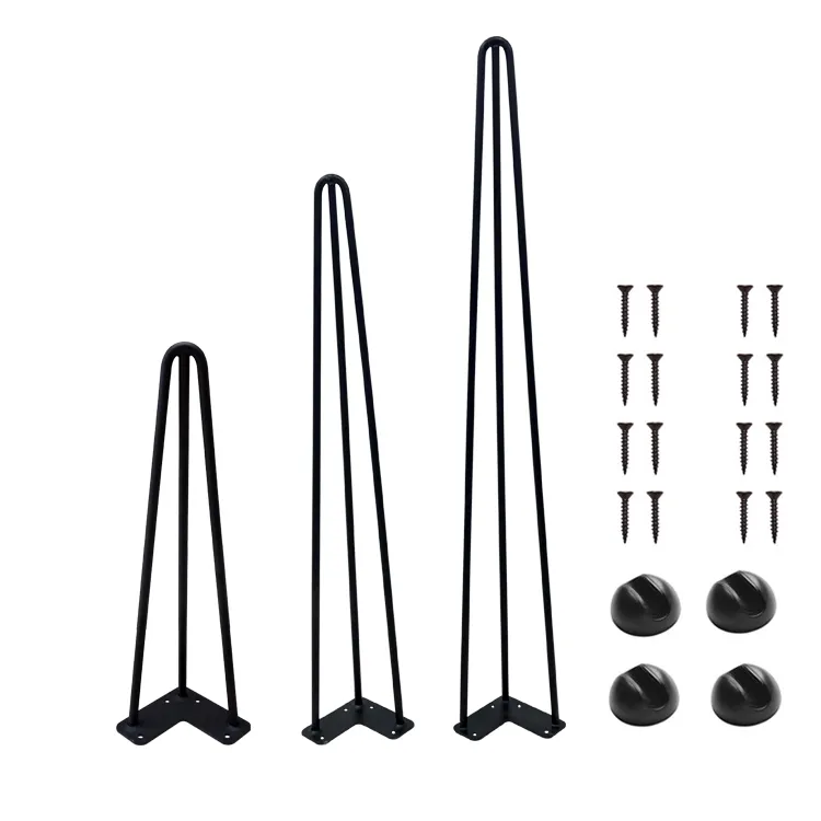 Steel Matt Black Coffee Dining Furniture Metal Table Hairpin Legs