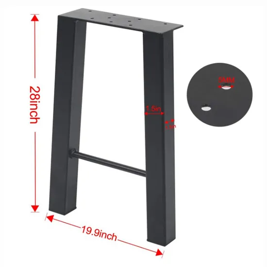 Wholesale Solid Black Powder Coated Durable Modern Industrial Metal Dining Table Legs