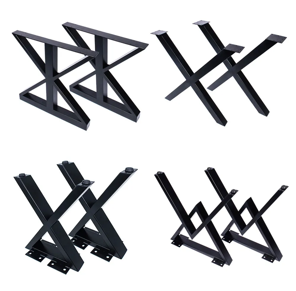 Heavy Duty Furniture Restaurant Dinning Desk Feet Metal Shape X Table Legs