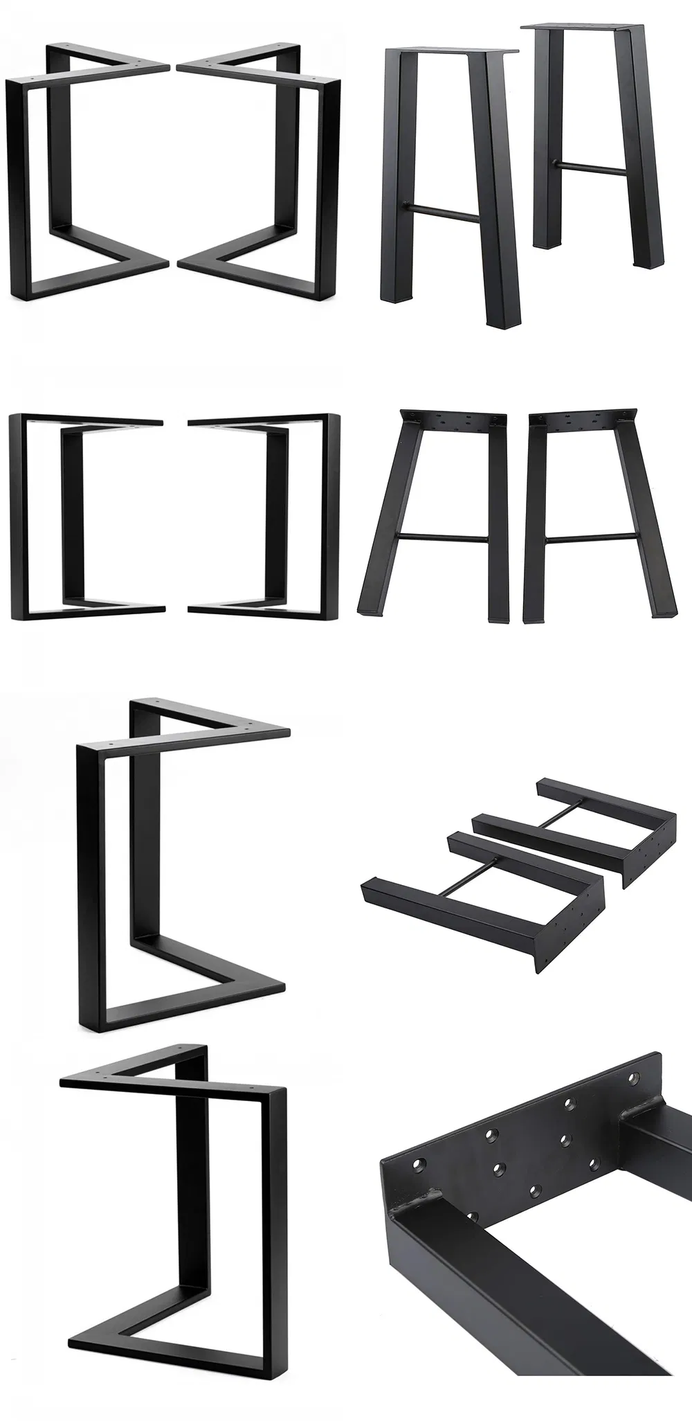 Hot Selling Steel L-Shaped Table Legs Black Coffee Dining Table Legs