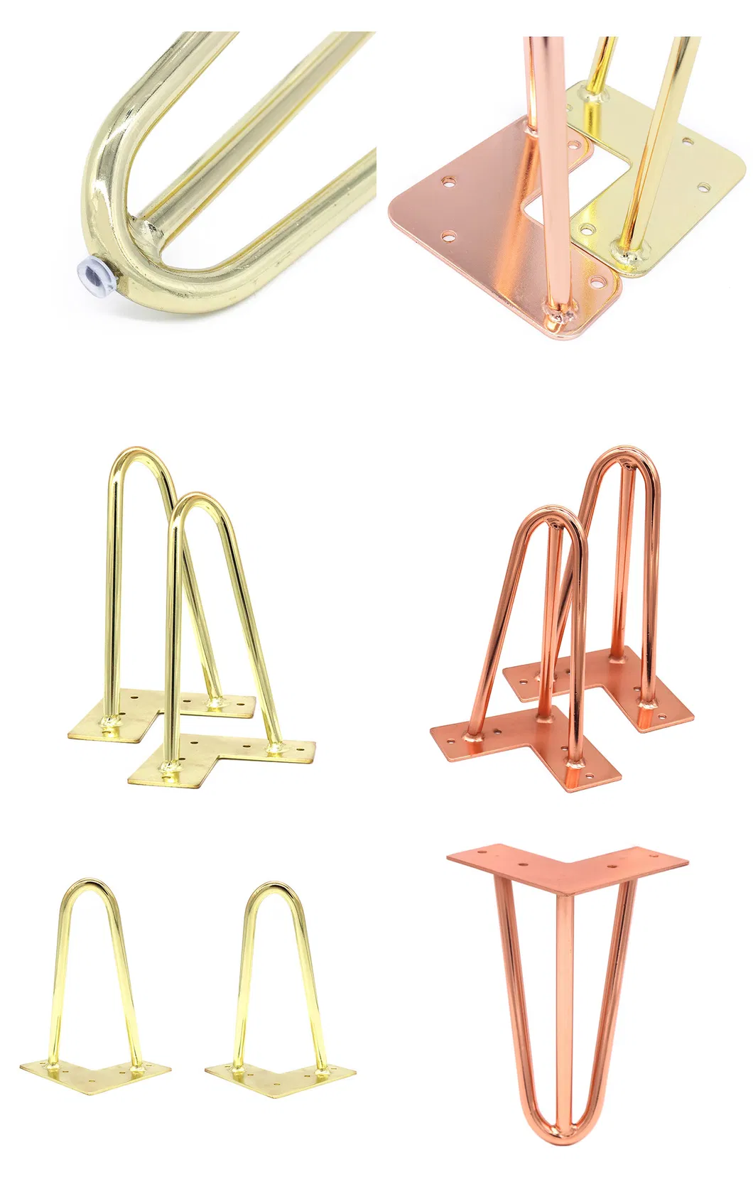 Luxury Coffee Metal Furniture Hairpin Rose Gold Table Legs