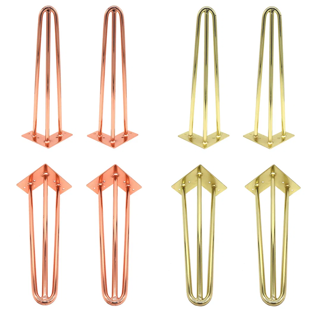 Luxury Coffee Metal Furniture Hairpin Rose Gold Table Legs