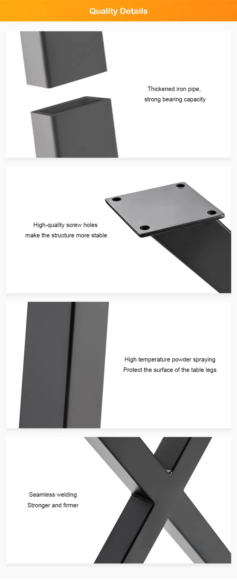 MID Century Rustic Table Legs Metal Kitchen X Table Legs