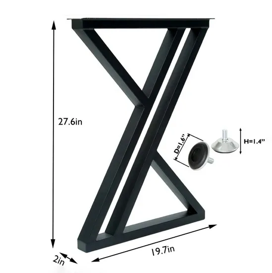 Industrial Metal 28 Inch Desk Office Table Base Legs