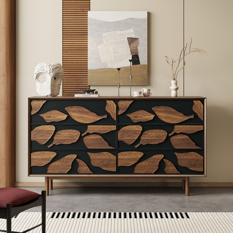 Antique Solid Wood Side Storage Cabinet - Simple Vintage Design for Entryway & Bedroom