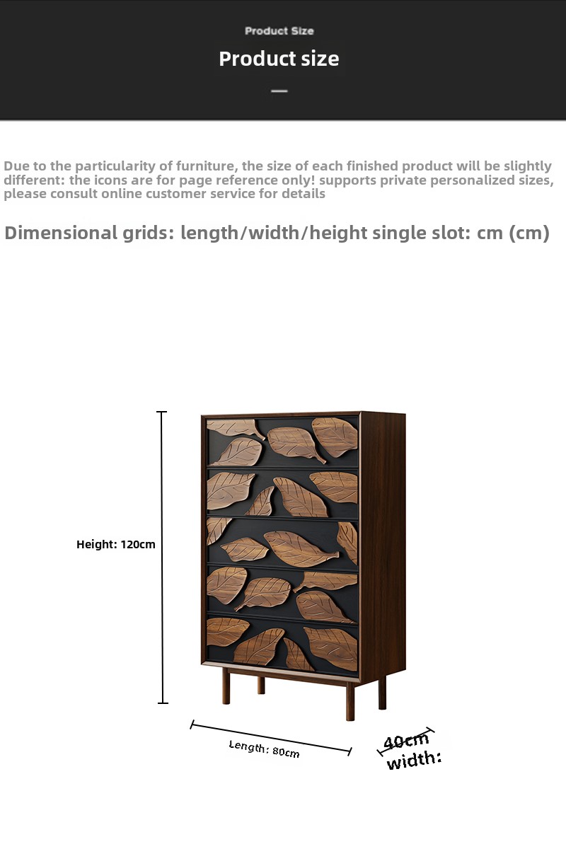 AIYI Chest of Drawers Entrancy Simple Villa Living Room Antique Side Storage Cabinet Bedroom Locker Solid Wood Curio Cabinet@详情9