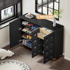 Modern Nordic Solid Wood Console Table - TV Stand with 3 Drawers & Open Shelves for Living Room