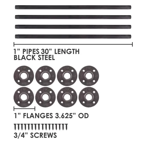 Industrial Black Iron Pipe Table Legs for Custom Vintage Tables Legs