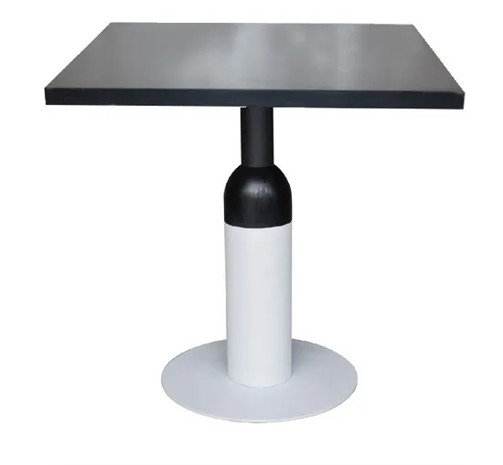 Wholesale Black and Whit Dining Table with Heavy Duty Iron Table Base