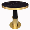 Modern Round Luxury Brushed Gold Stainless Steel Legs Dinner Table Set