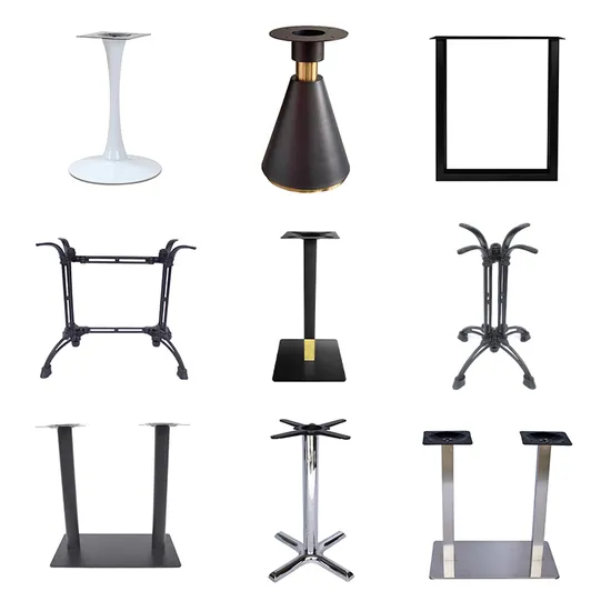 Wholesale Rectangular Double Legs Pedestal Table Leg and Inox Table Base