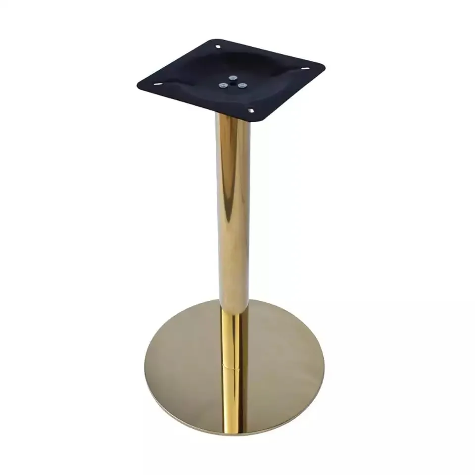Chromed Furniture Dining Table Legs Stainless Steel Titanium Gold Round Table Base