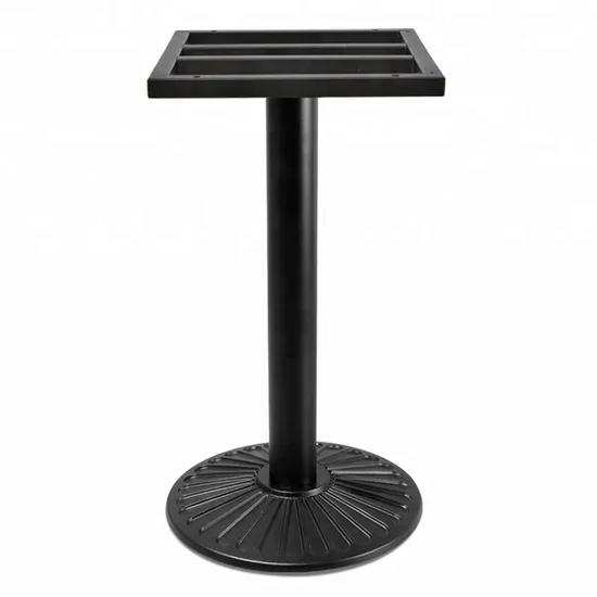 Black Color Powder Coated Cast Iron Restaurant Table with Large Flat Base
