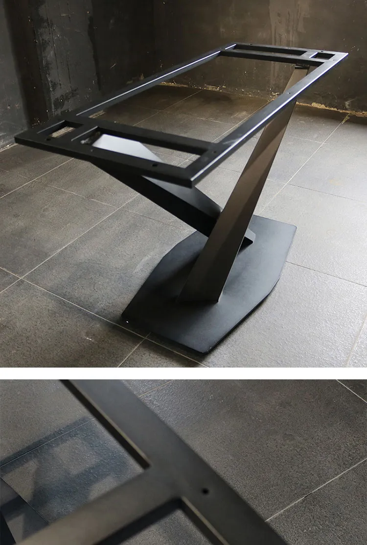 Modern V Shaped Cross Dining Room Large Pedestal Desk Metal Table Base