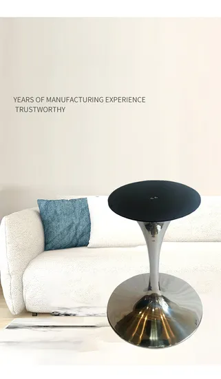 Modern Polished Stainless Steel Tulip Restaurant Table Base for Glass Tops