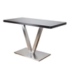 Four People Seating Long Dining Table Legs Stainless Steel Table Base