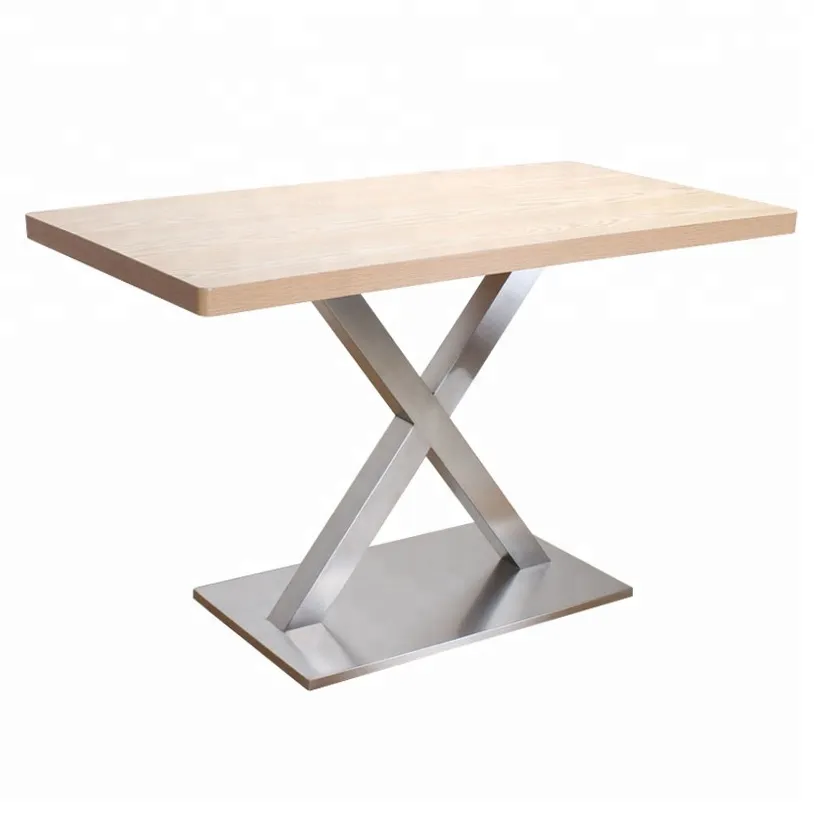 Concise X Shape Tube Rectangular Pedestal Metal Furniture Legs Table Base