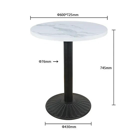 Manufactured Indoor Home Furniture Restaurant Table Modern White Round Dining Table