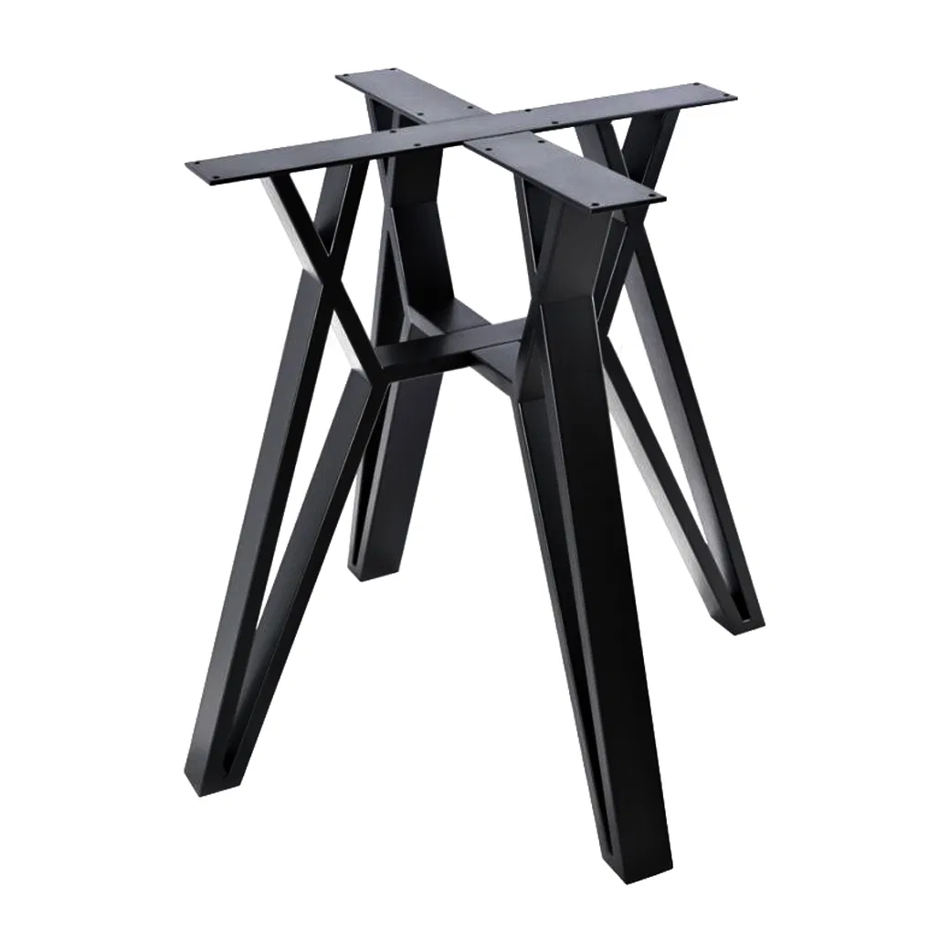 Round Restaurant X Legs Steel Cast Iron Frames Dining Metal Table Bases
