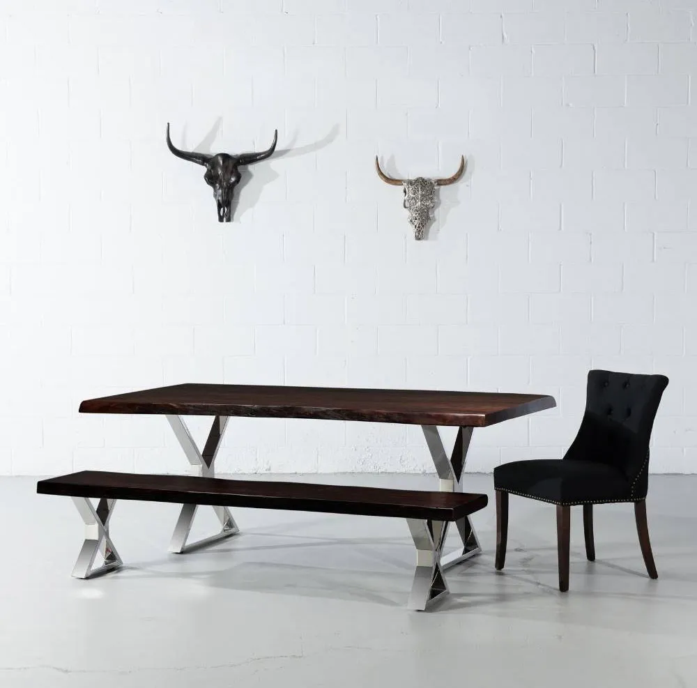 Modern Restaurant Bench Desk Metal Coffee Dining X Shape Square Table Legs