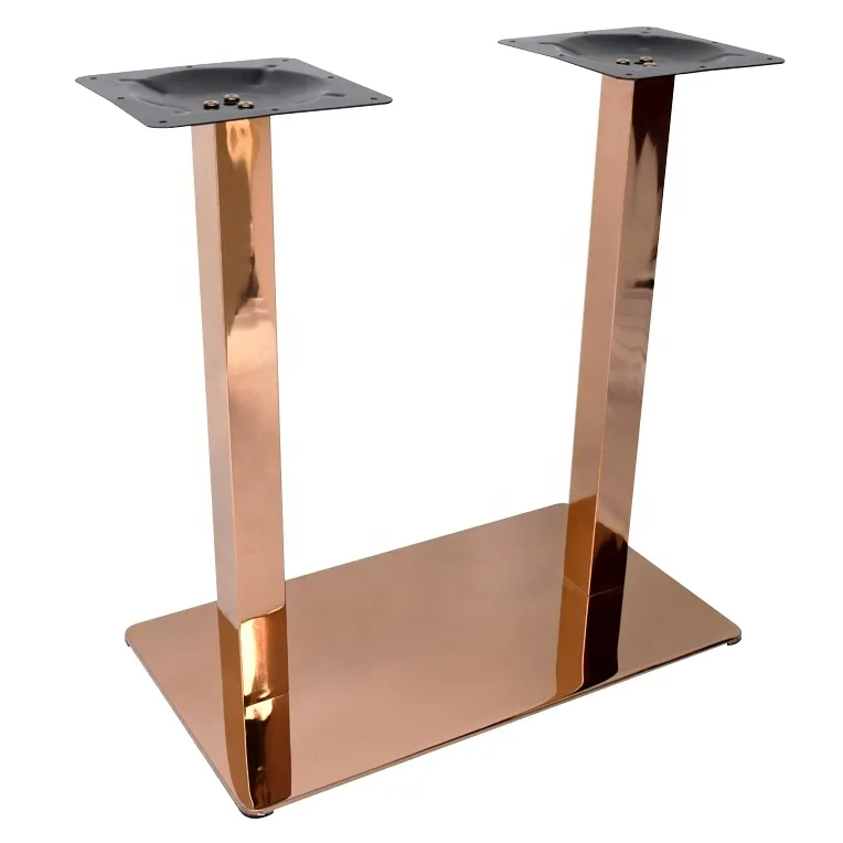 H720mm Height Rose Gold Hairline Finish Stainless Steel Restaurant Table for Sales