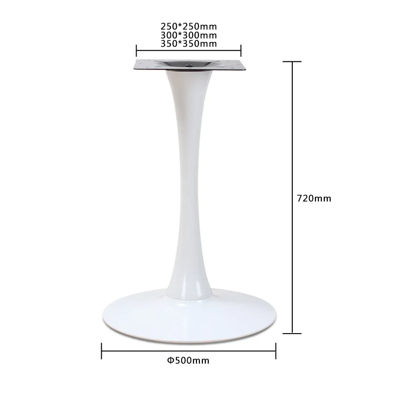Newest White Iron Dining Trumpet Table Base