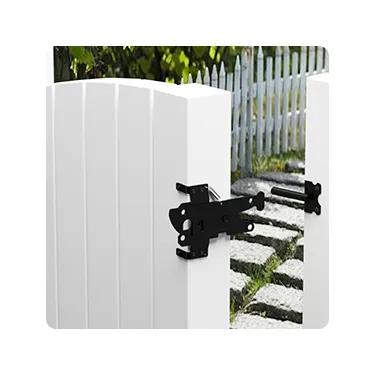 Gate Hinge Door Latch Metal Black Wooden Fence Hardware Set