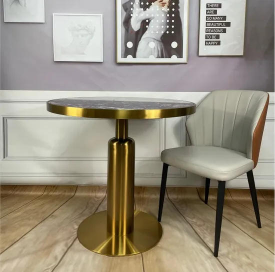 Manufacturer Wholesale Commercial Hot Selling Gold Dining Table Base for Hotel