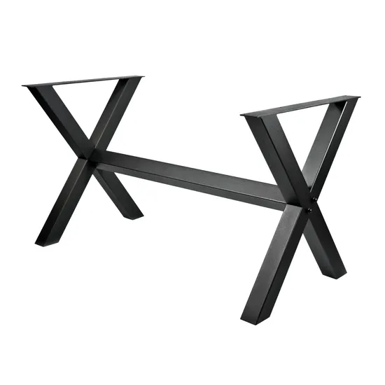 Cross Frame Round Pedestal Coffee Industrial Restaurant Dining Metal Table Frame