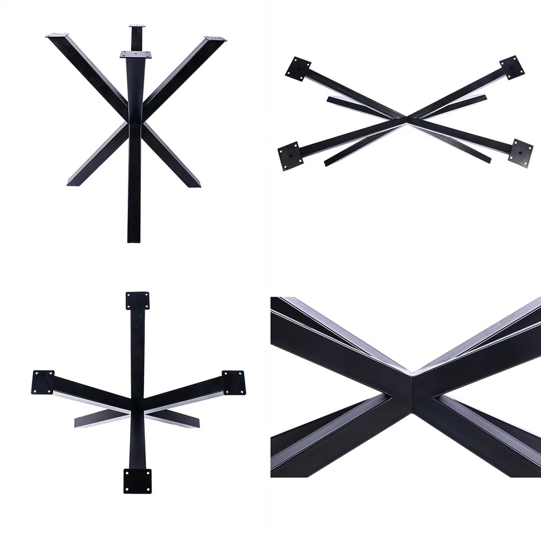 Cross Frame Round Pedestal Coffee Industrial Restaurant Dining Metal Table Frame