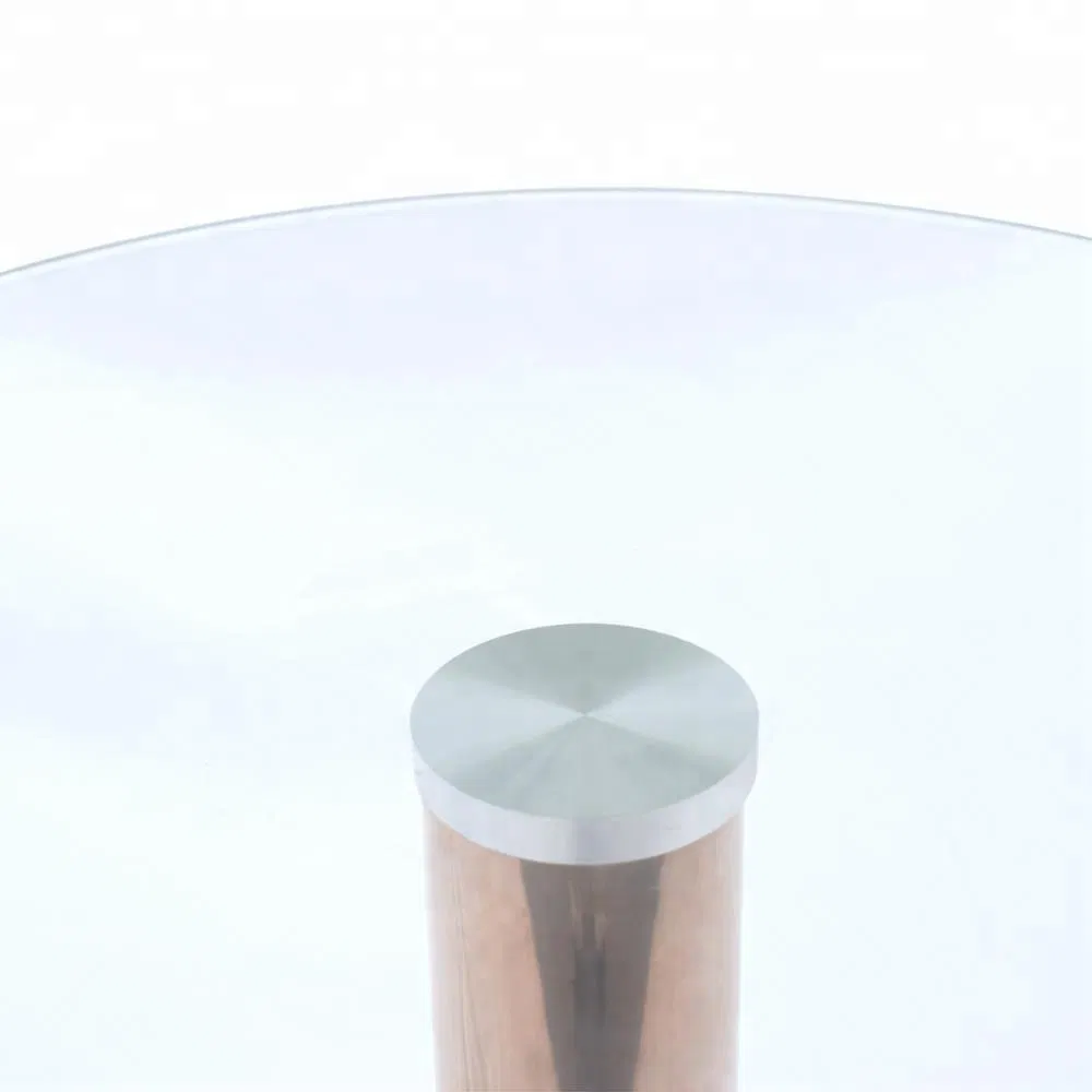 Stable Glastisch Edelstahl Round Glass Top Single Leg Dining Cafe Table Base