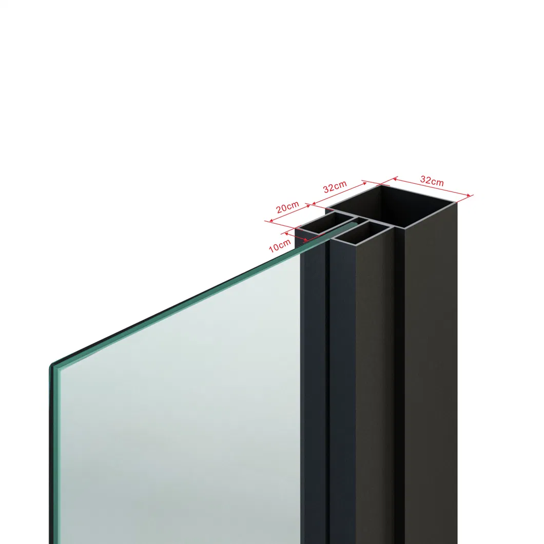 Modern Black Steel Frame Glass Sliding Barn Door with Hardware