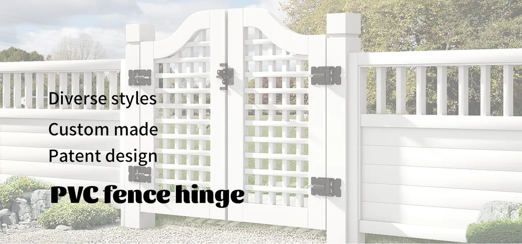 Fence Hardware SS304 PVC/Wooden Gate Hinge and Latch for Garden Courtyard Door