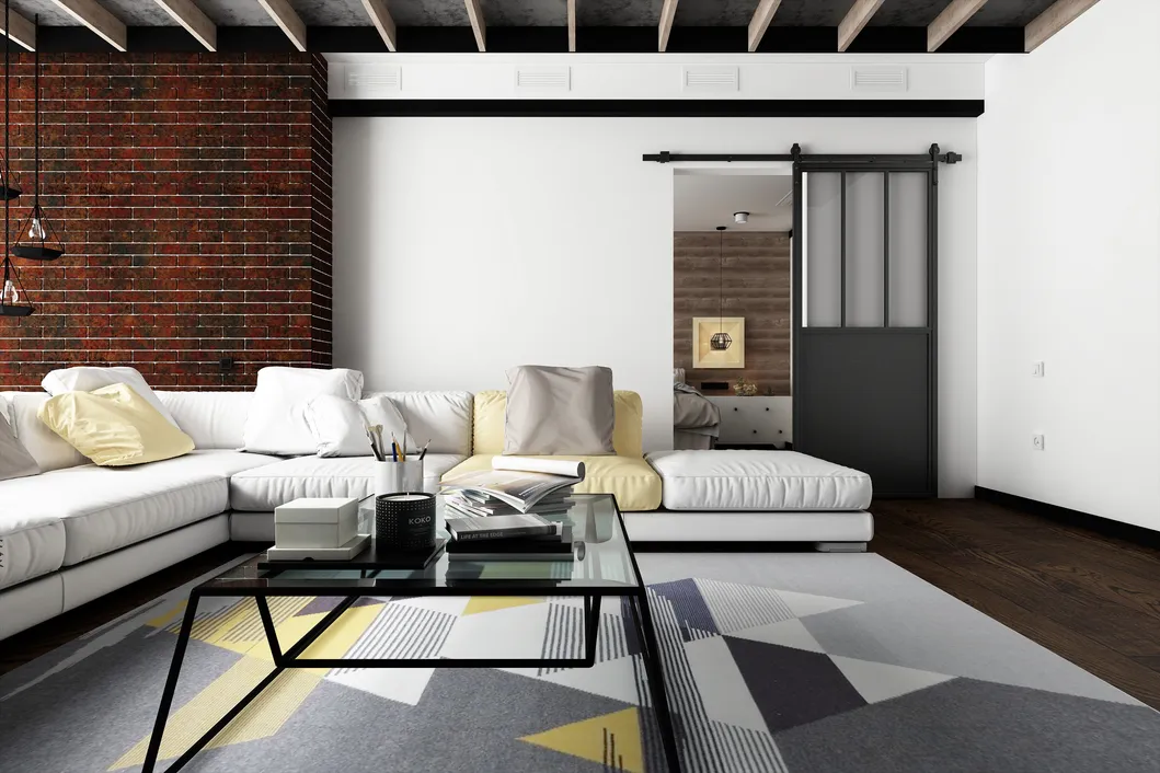 Rustic Style Black Steel Aluminum Frame Sliding Glass Barn Doors