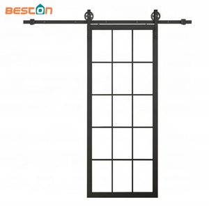 New Stylish Interior Black Steel Frame French Penal Barn Door