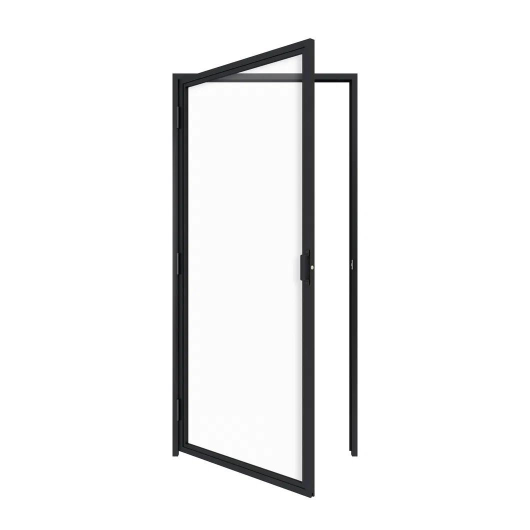 Minimal French Style Swing Clear Glass Door Metal Frame Interior Doors